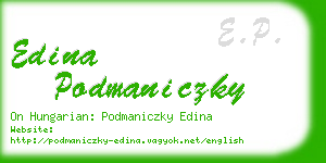 edina podmaniczky business card